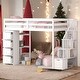 preview thumbnail 1 of 28, Twin size Loft Bed with Storage Drawers, Shelves and Stairs, White White
