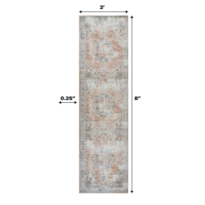 JONATHAN Y Bausch Distressed Medallion Chenille Machine-Washable Area Rug