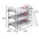 preview thumbnail 4 of 5, Badger Basket Scrollwork Metal Triple Doll Bunk Bed with Ladder and Bedding - Silver/Pink/Stars