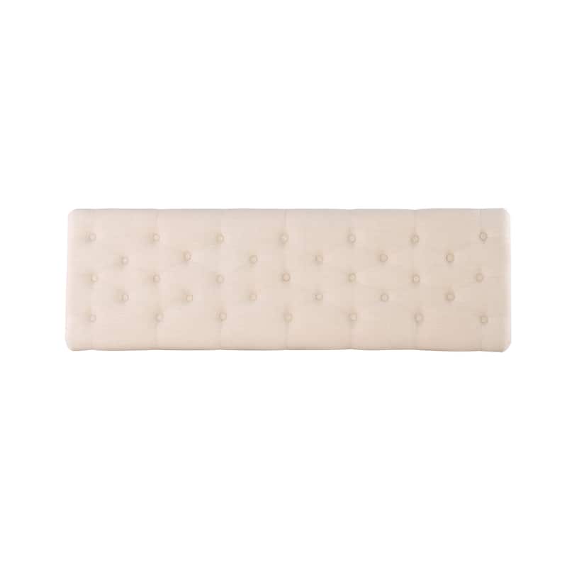 Linon Mendocino Natural Linen Tufted Entryway Bench