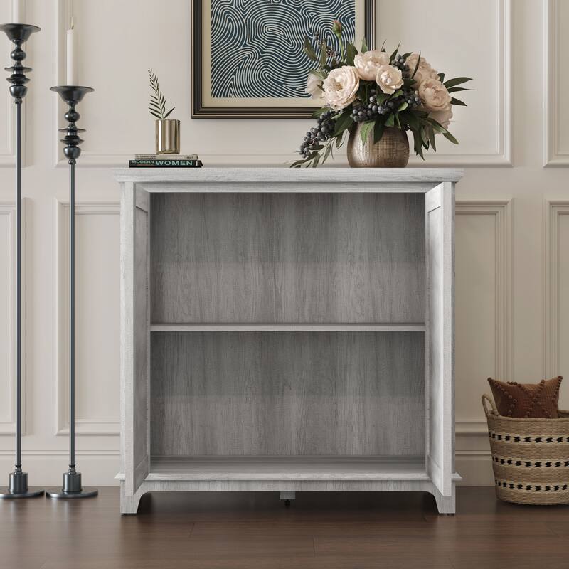 Rossetta Elegant Wooden Intricate Cutout Charming Butterfly Pattern Accent Cabinet with Adjustable Shelf