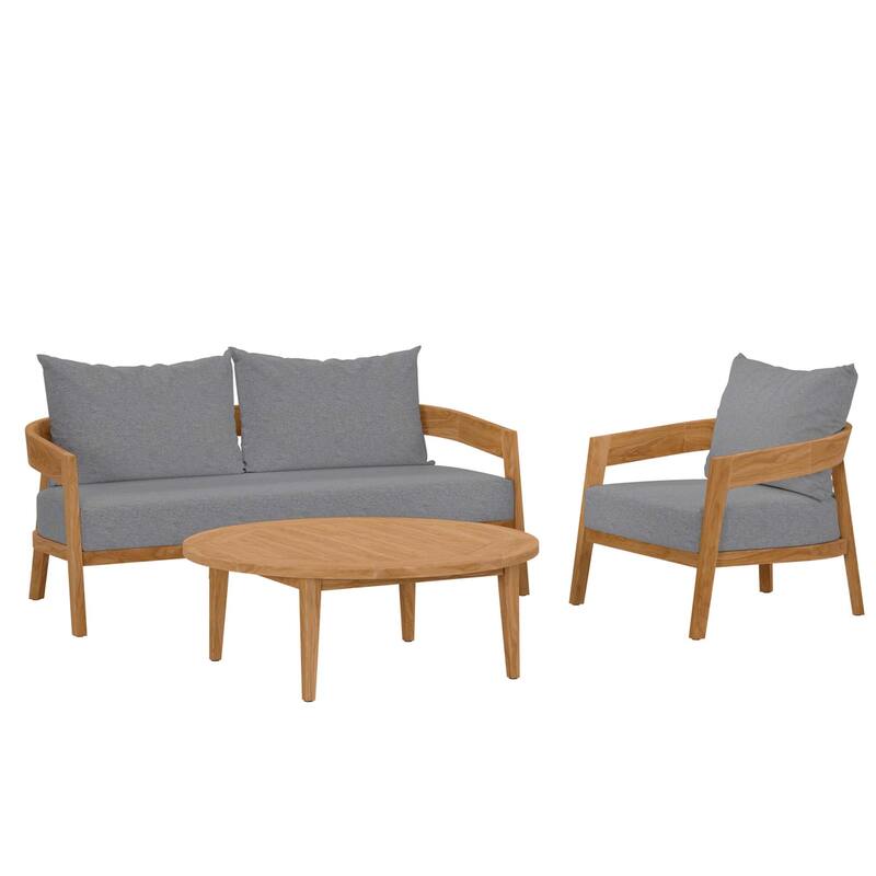 Brisbane 3-Piece Teak Wood Outdoor Patio Outdoor Patio Set