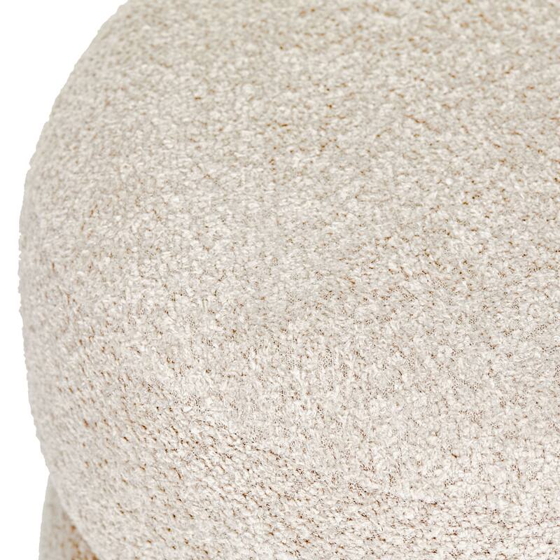 Double Pouf Round Upholstered Vanity Stool and Ottoman Foot Rest