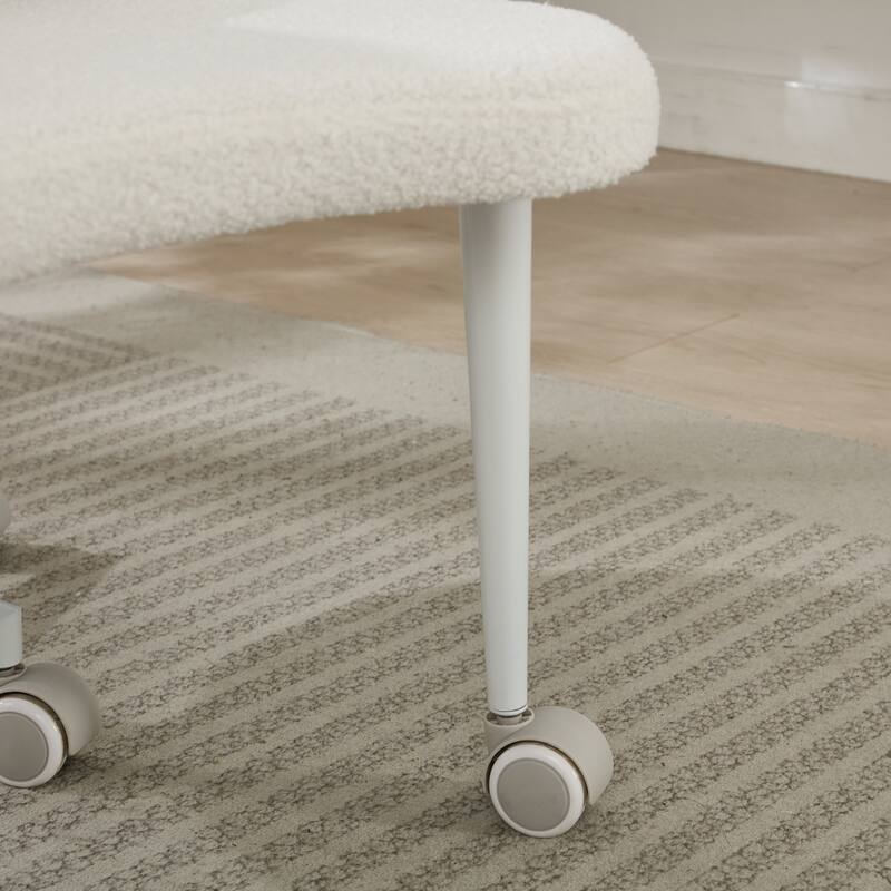 GDF Studio - Flexible PU Leather Cross-Legged Office Chair with Adjustable Swivel Footstool and Lumbar Support