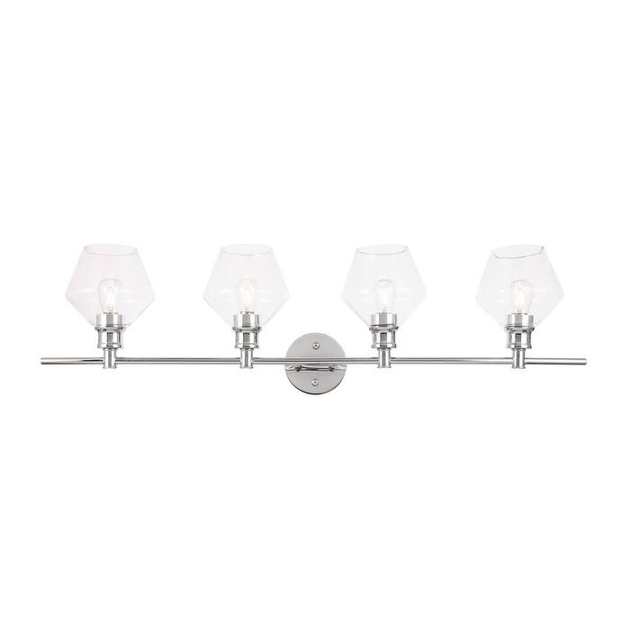Gwyneth 4-light Clear Glass Wall Sconce - Chrome