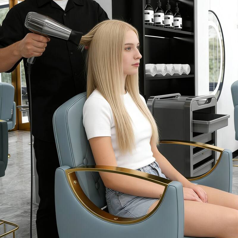 Roomfitters Professional Hydraulic Salon Chair with 360° Swivel, Heavy Duty Barber Stylist Chair with Gold Base