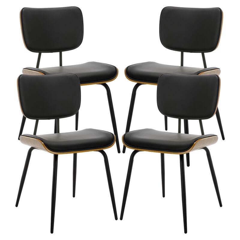 Faux Leather Upholstered Dining Chairs Set of 2/4 - 33.5"H x 19.3"W x 23"D