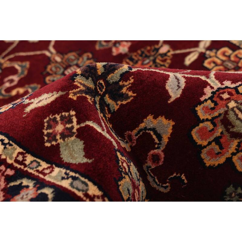 ECARPETGALLERY Hand-knotted Finest Agra Jaipur Dark Red Wool Rug - 2'7 x 9'10
