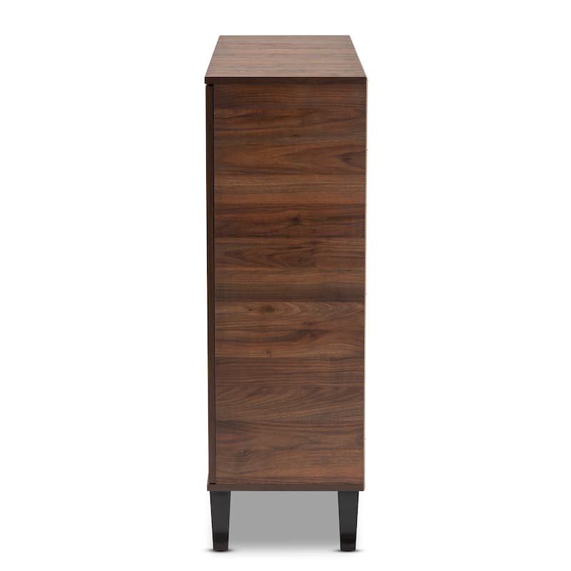Idina Mid-Century Modern Two-Tone 2-Door Shoe Cabinet