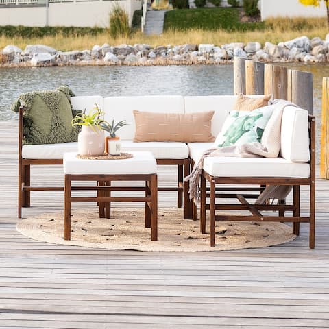 Middlebrook 6-Piece Acacia Frame Patio Modular Sectional