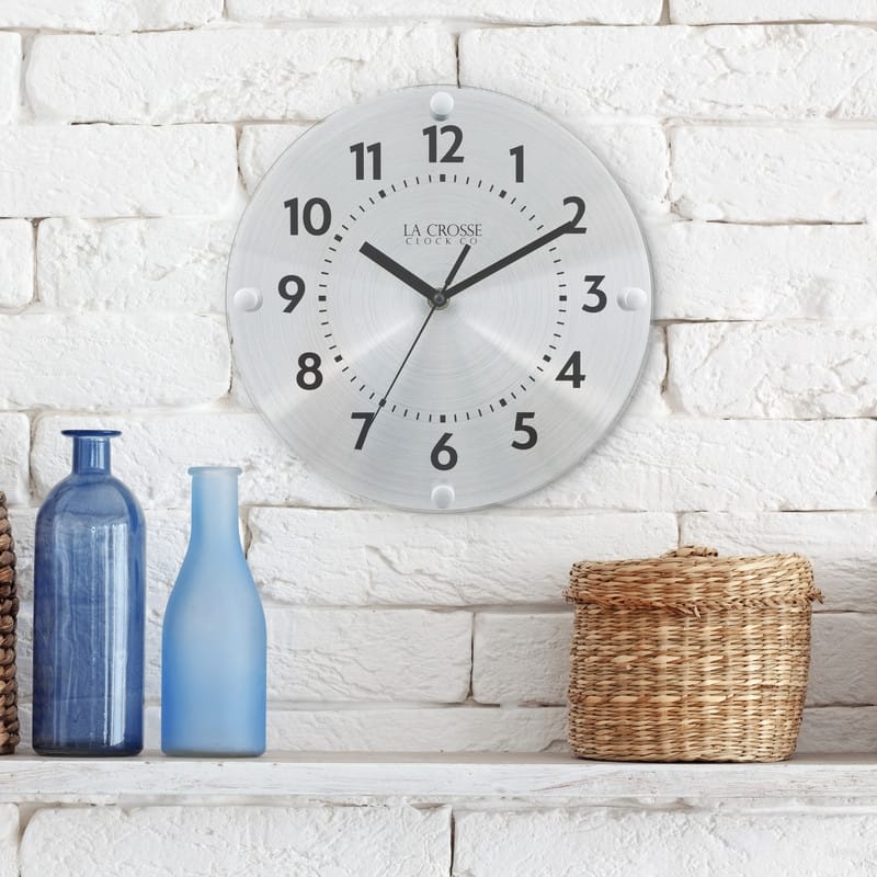 La Crosse Clock 10-Inch Orion Silent Quartz Metal Wall Clock