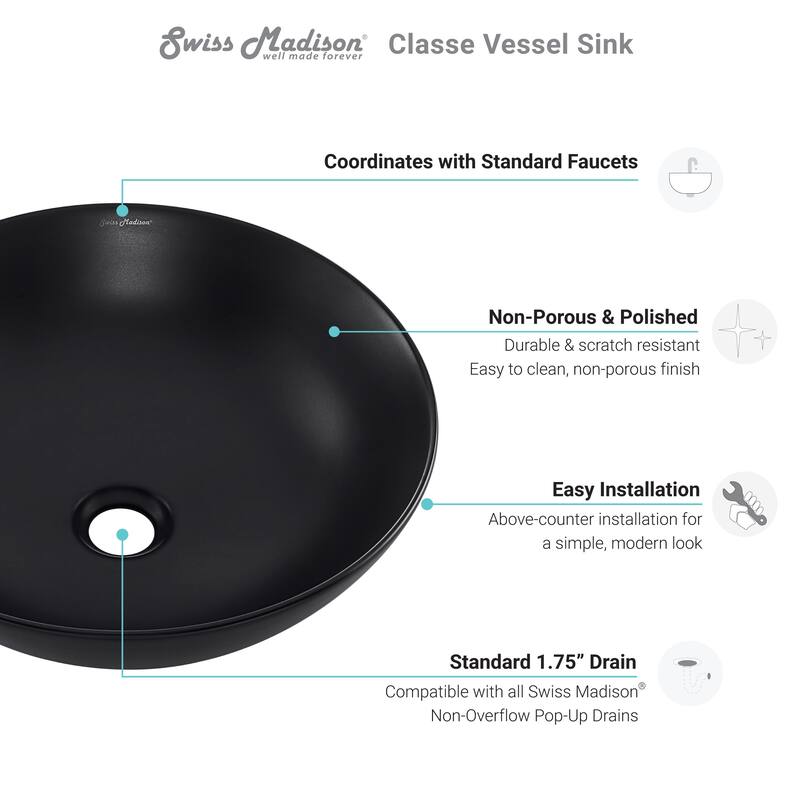 Classe 16" Ceramic Sink