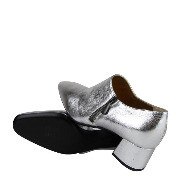 silver leather booties
