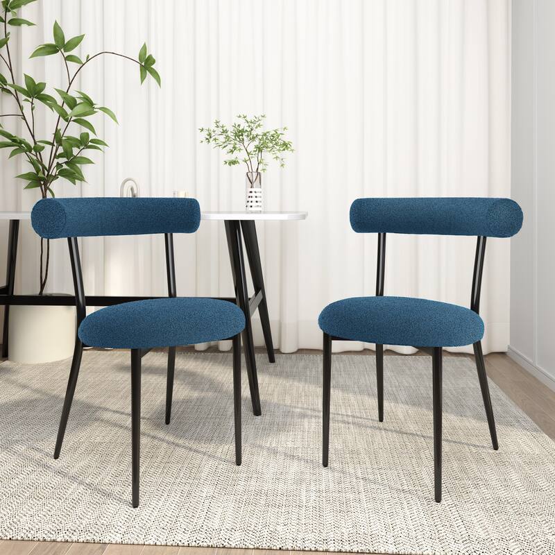 Bia Modern Iron Upholstered Dining Chairs by Christopher Knight Home