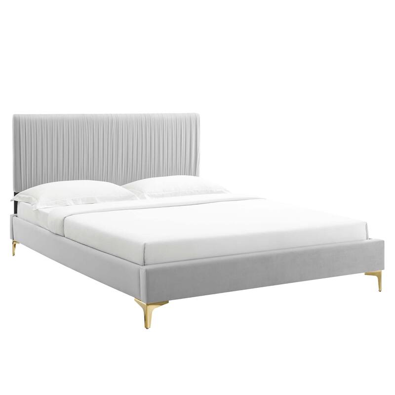 Peyton Performance Velvet Queen Platform Bed
