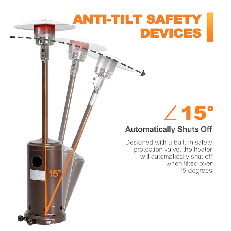 Outdoor Standing Patio Heater With Wheels