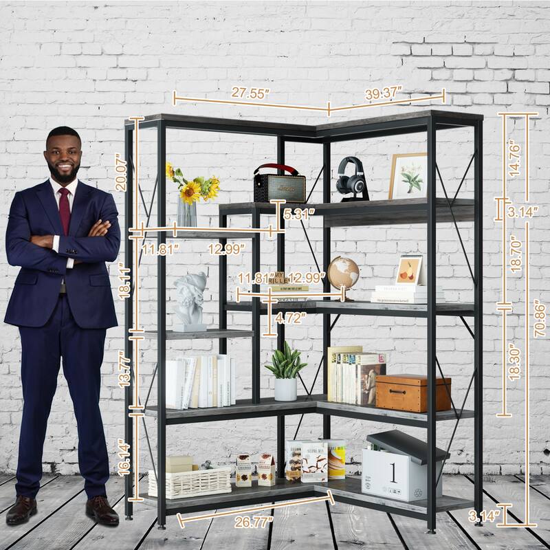 Futzca Bookshelf,Large Etagere Bookcase