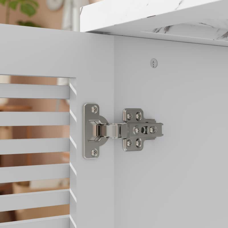 31" Bathroom Vanity with Sink, Modern Freestanding Bathroom Vanity Cabinet Artificial Stone Basin and Solid Wood Leg