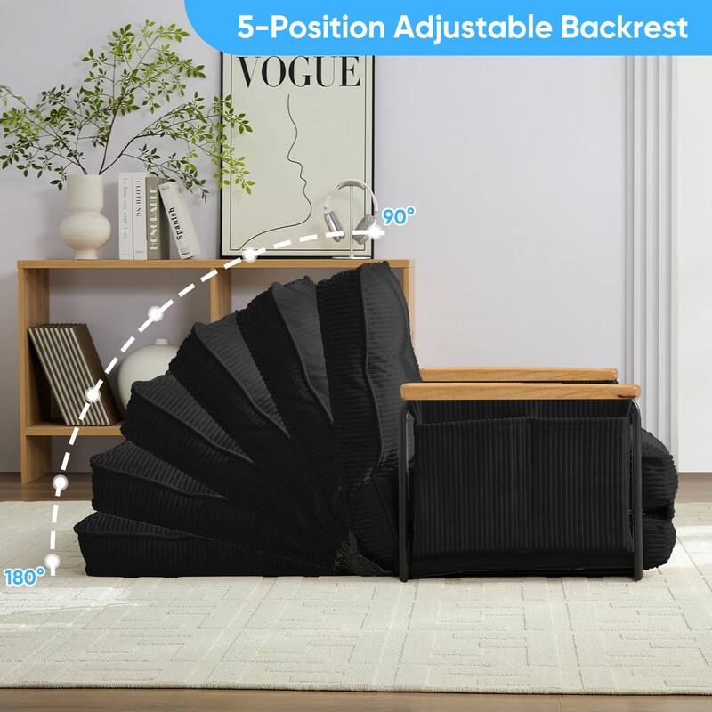 Mixoy Muti-Functional Folding Floor Sofa Bed,3-Seater,2-Seater,1-Seater Lazy Futon Sofa with 6 Position Adjustable Backrest