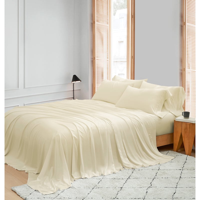 Solid Colored Rayon from Bamboo Breathable Deep Pocket Bed Sheet Set