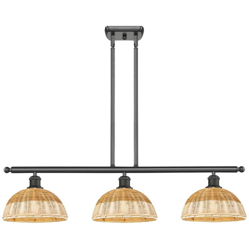Innovations Lighting Endless Possibilities Ballston - Bristol Natural II - 3 Light 36" Stem Hung Island Light with 9" Shades - Oil Rubbed Bronze