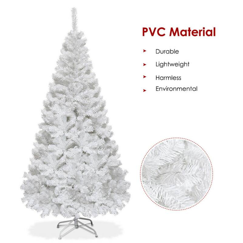 Clihome 5-8 ft White Artificial PVC Christmas Tree