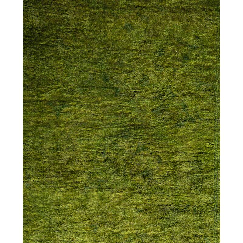 Overdyed One-of-a-Kind Hand-Knotted Area Rug - Green - 6' 3" x 9' 1"