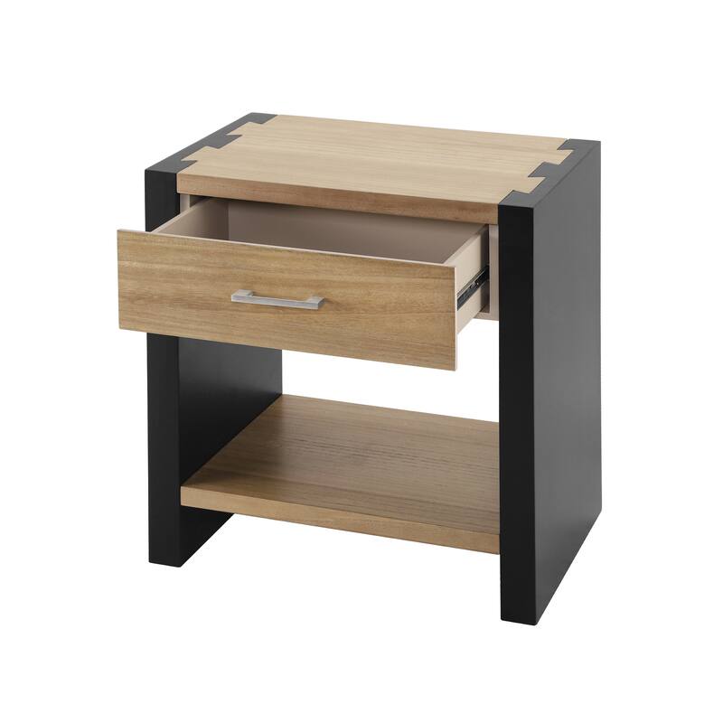 Christopher Knight Home - Quillson MDF 1-Drawer Nightstand with Smooth Glide Drawer