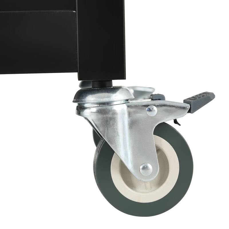 54.33'' Solid Wood Kitchen Island Cart with Locking Wheels, Spice Rack, Towel Rack, 4 Door Cabinet and 2 Drawers