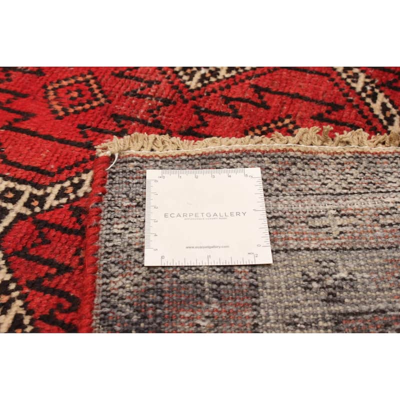ECARPETGALLERY Hand-knotted Baluch Red Wool Rug - 3'11 x 6'7