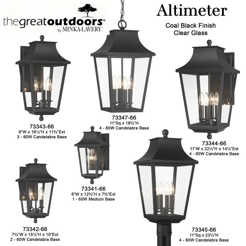 The Great Outdoors 73347 Altimeter 4 Light 11" Wide Outdoor Pendant