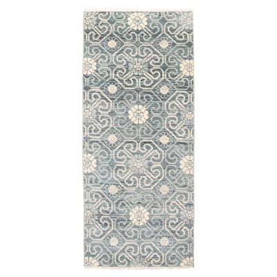 ECARPETGALLERY Hand-knotted Mystique Teal Wool Rug - 2'6 x 5'11