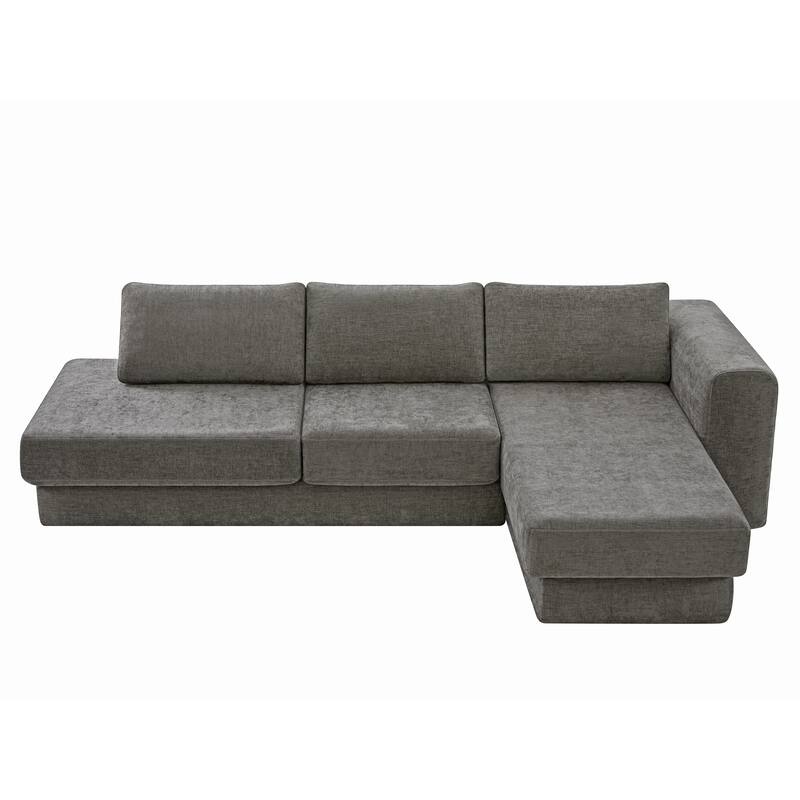 Christopher Knight Home - American Design Chenille 113" Modular Sectional Sofa with Double Layer Cushions