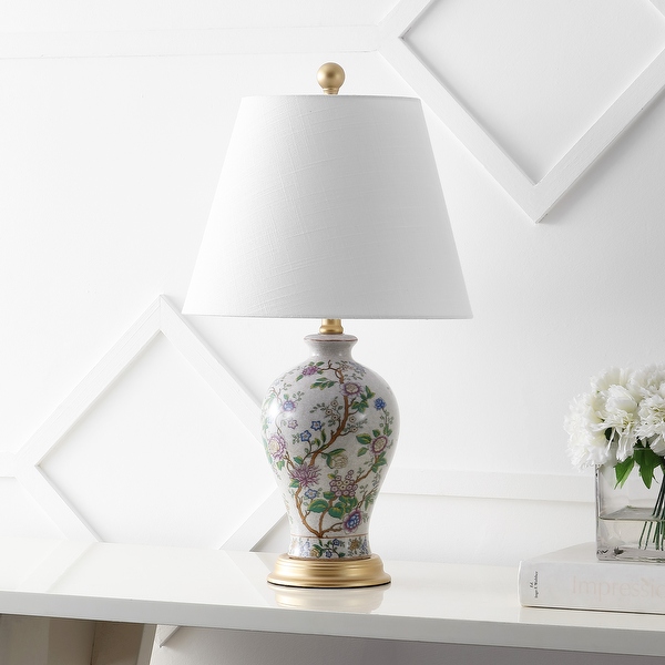 Grace 24 Floral LED Table Lamp Multi Brass by JONATHAN Y