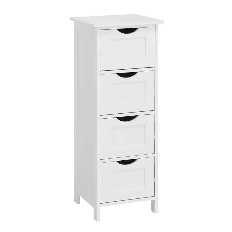 Anmytek White 4 Drawer Freestanding Bathroom Storage Cabinet - White - Painted