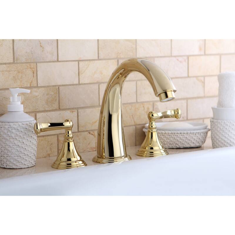Kingston Brass Royale Widespread Deck Mounted Roman Tub Filler with