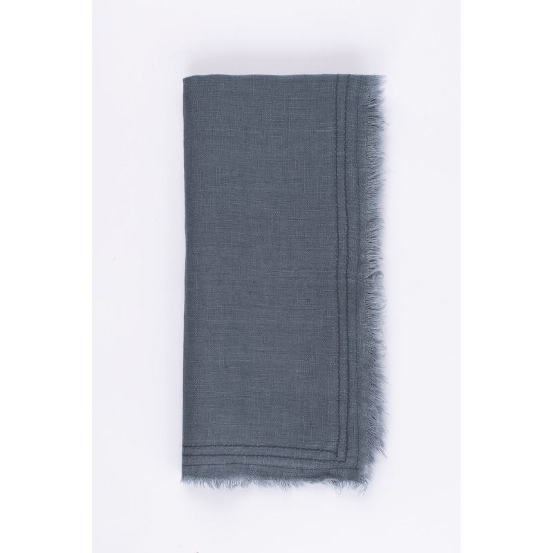 Brighton, Linen Dinner Napkin Set (Set of 4) - Steel Blue