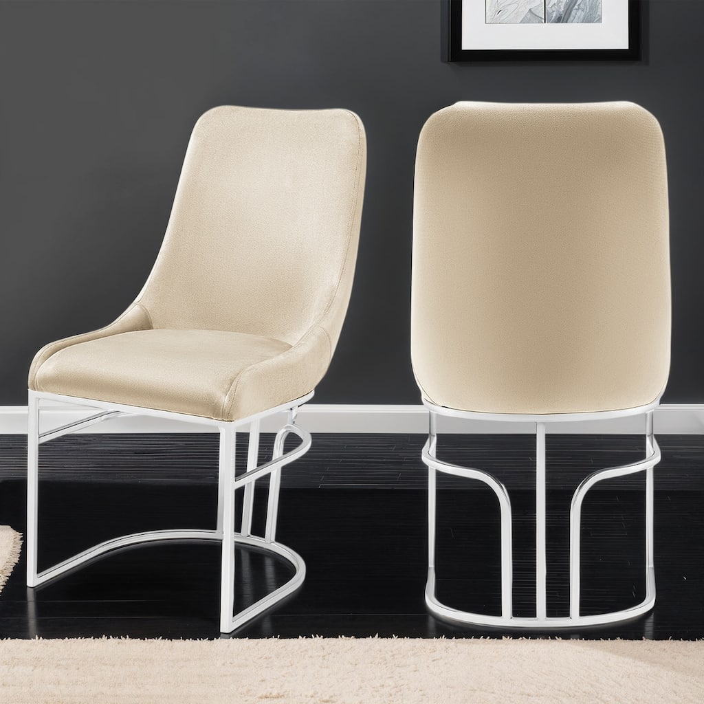 Modern Style 2pc Dinning Chairs Made With Wood And Steel Legs
