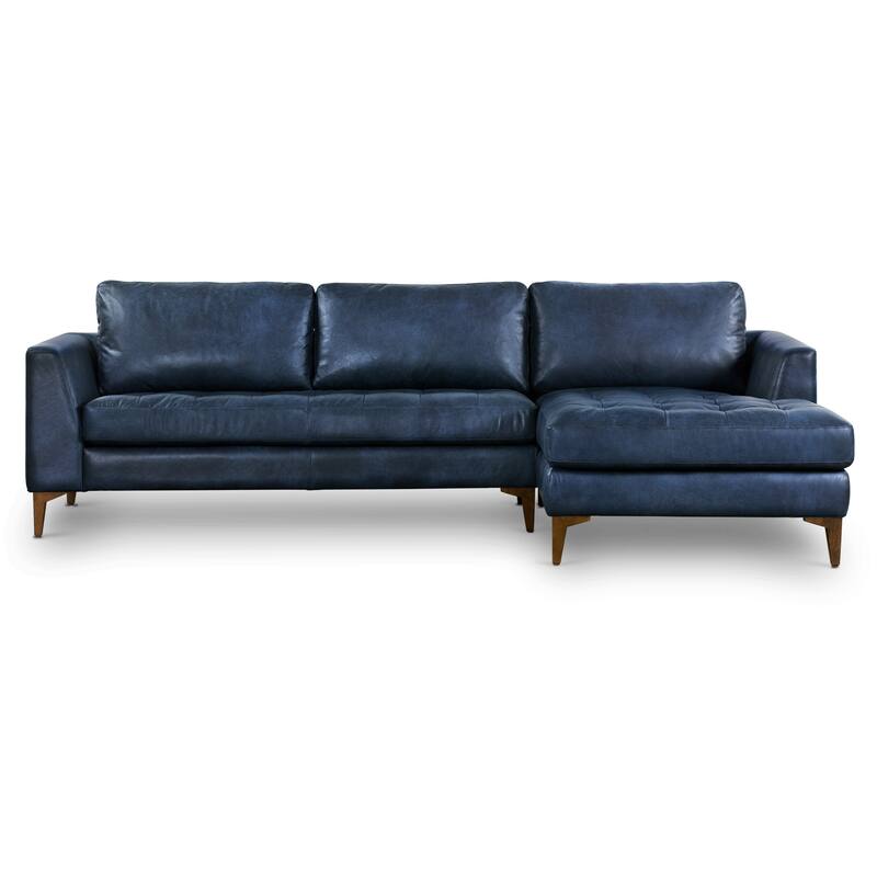 Poly & Bark Calle 114" Right-Facing Sectional - Full Grain Genuine Italian Leather