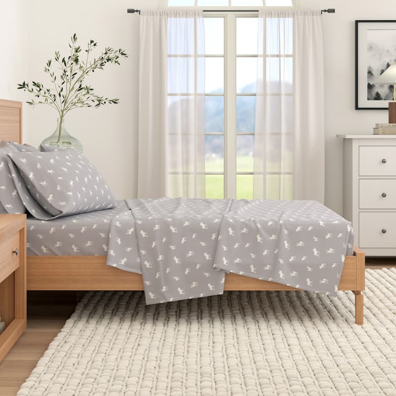 Linery & Co. Winter Turkish Cotton Double-Brushed Flannel Bed Sheet Set