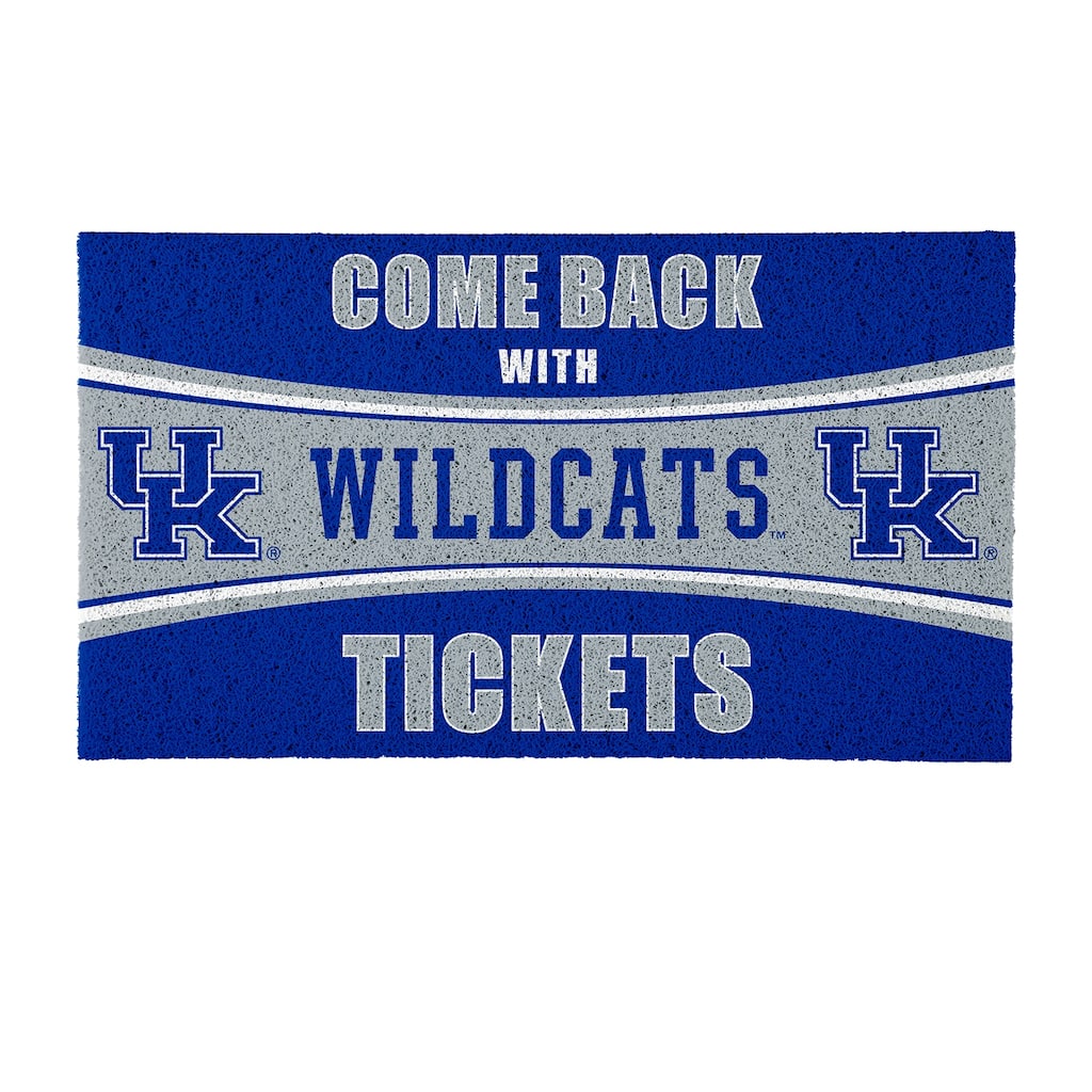 University of Kentucky 28 in. x 16 in. PVC "Come Back With Tickets" Trapper Door Mat