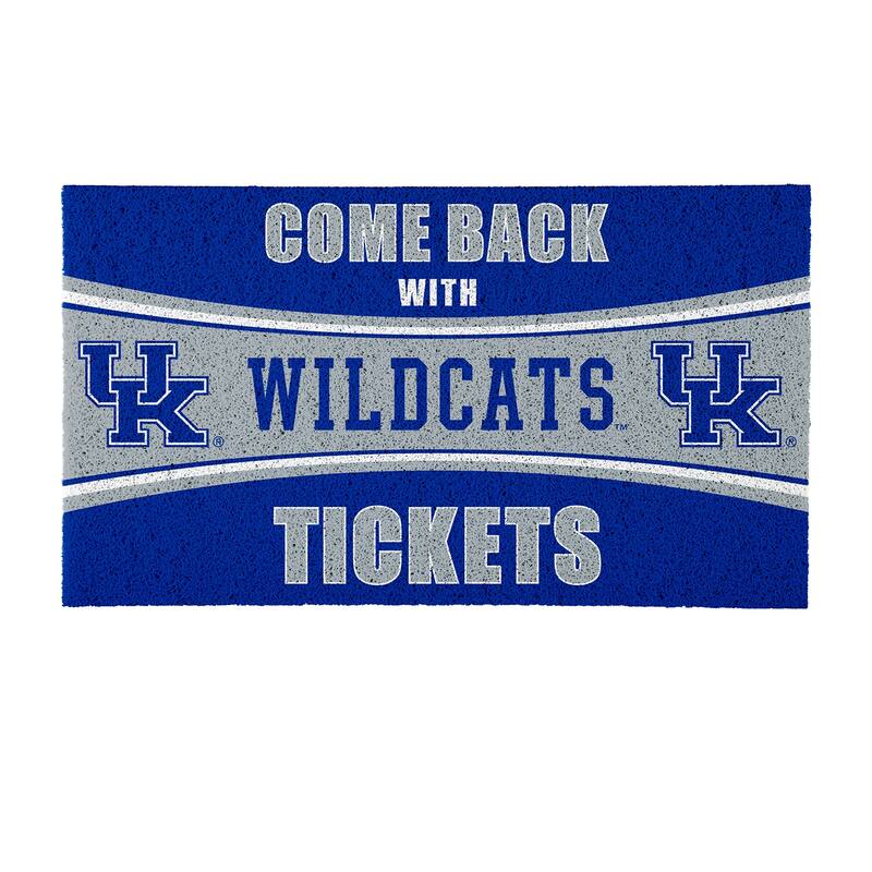 University of Kentucky 28 in. x 16 in. PVC "Come Back With Tickets" Trapper Door Mat