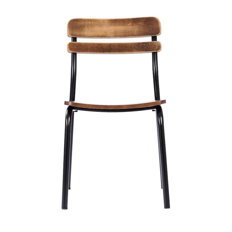 2PK Commercial Solid Wood Dining Chair with Frame and Antique Finish - 18.75"W x 20.75"D x 31.5"H