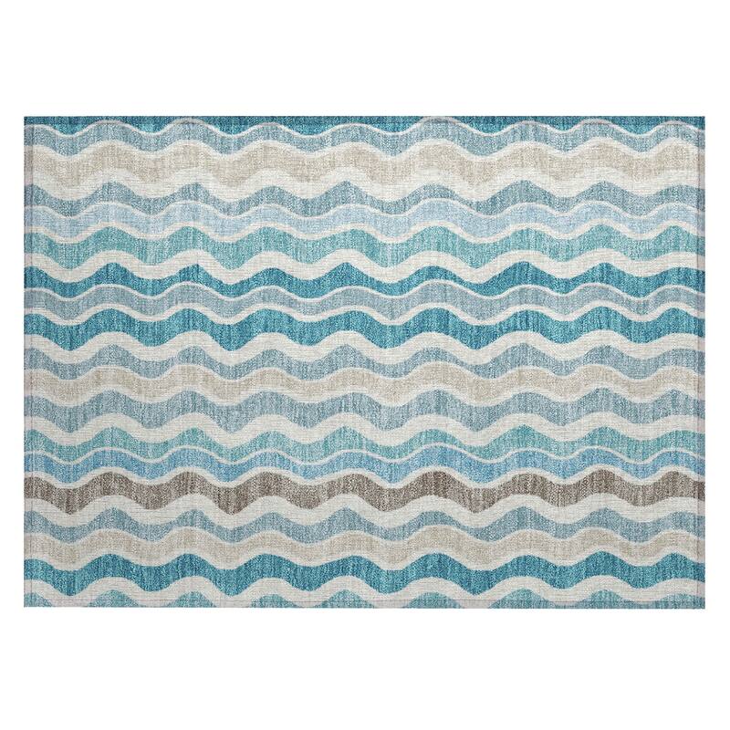 Machine Washable Indoor/ Outdoor Funky Stripe Chantille Rug