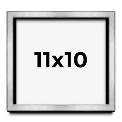 11x10 Shadow Box Frame Silver | 1.375 Inches Deep Real Wood