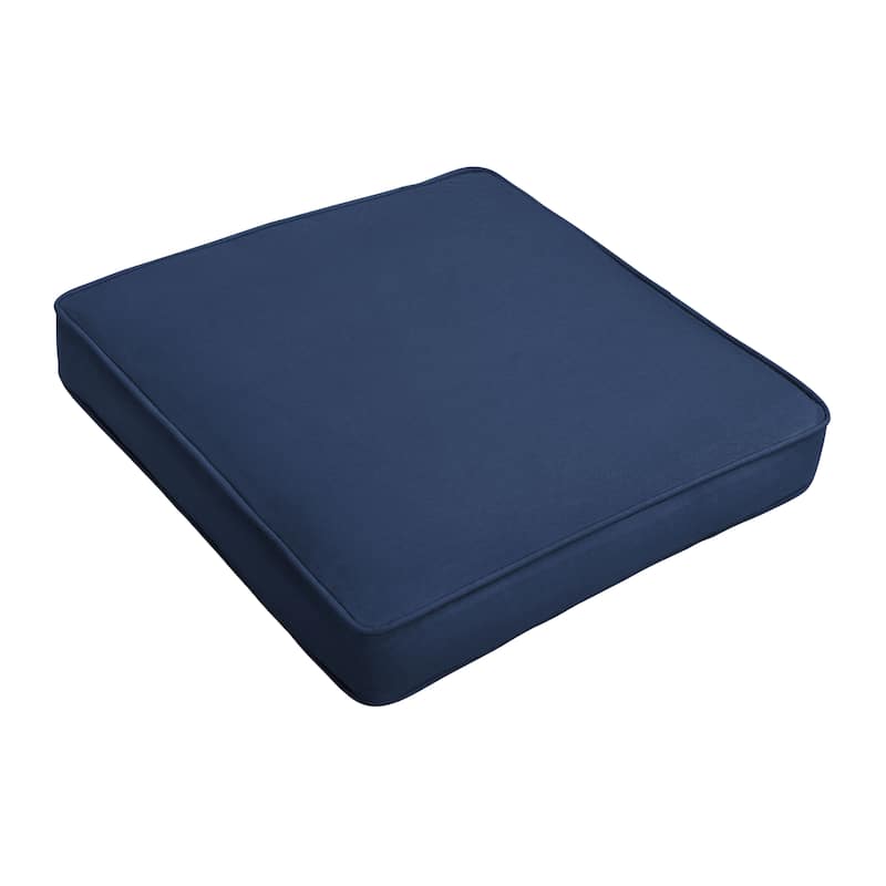 Humble + Haute Valencia Solid Sunbrella Indoor/ Outdoor Corded Chair Cushion, Set of 2 - Canvas Navy