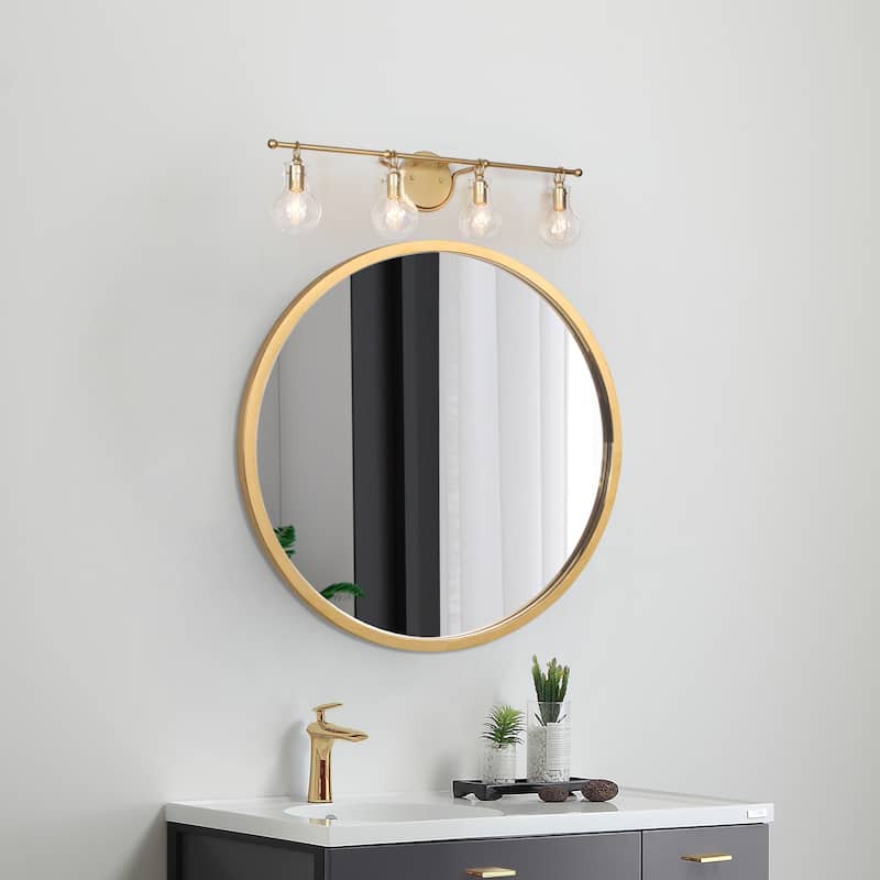 Carson Carrington Modern 2/3/4-Light Gold Bathroom Vanity Lights Glass Wall Sconces