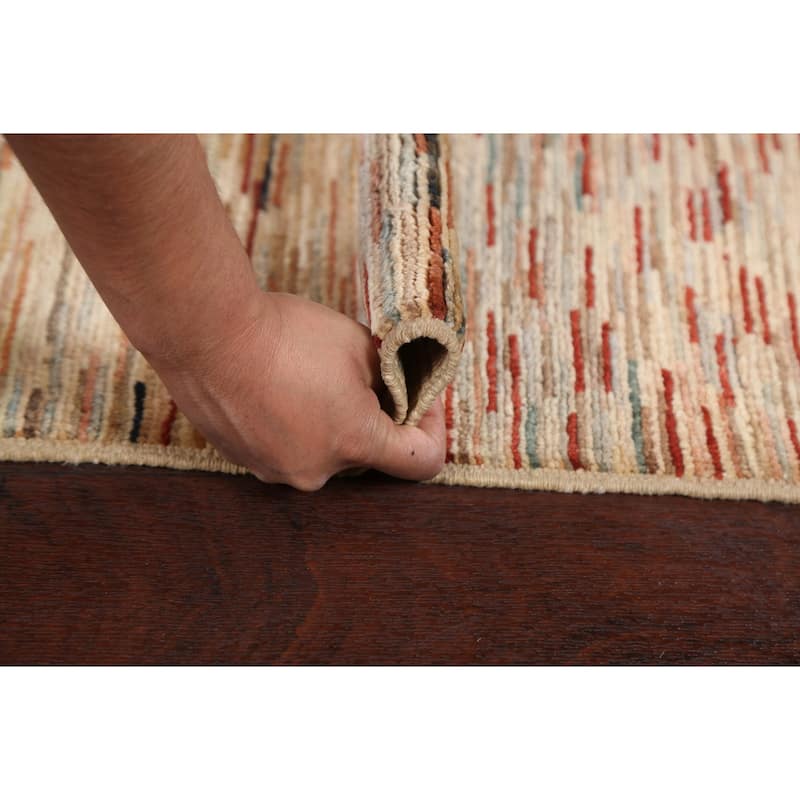 Contemporary Wool Gabbeh Kashkoli Oriental Area Rug Handmade Carpet - 2'9" x 4'0"
