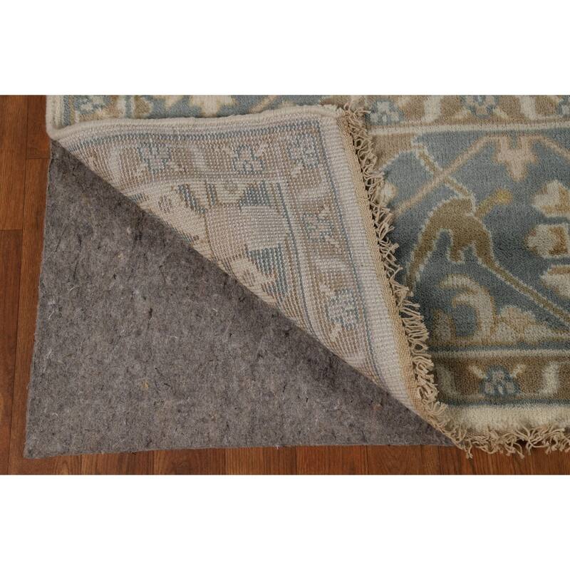 Ivory Oushak Indian Area Rug Handmade Wool Carpet - 8'1"x 9'10"