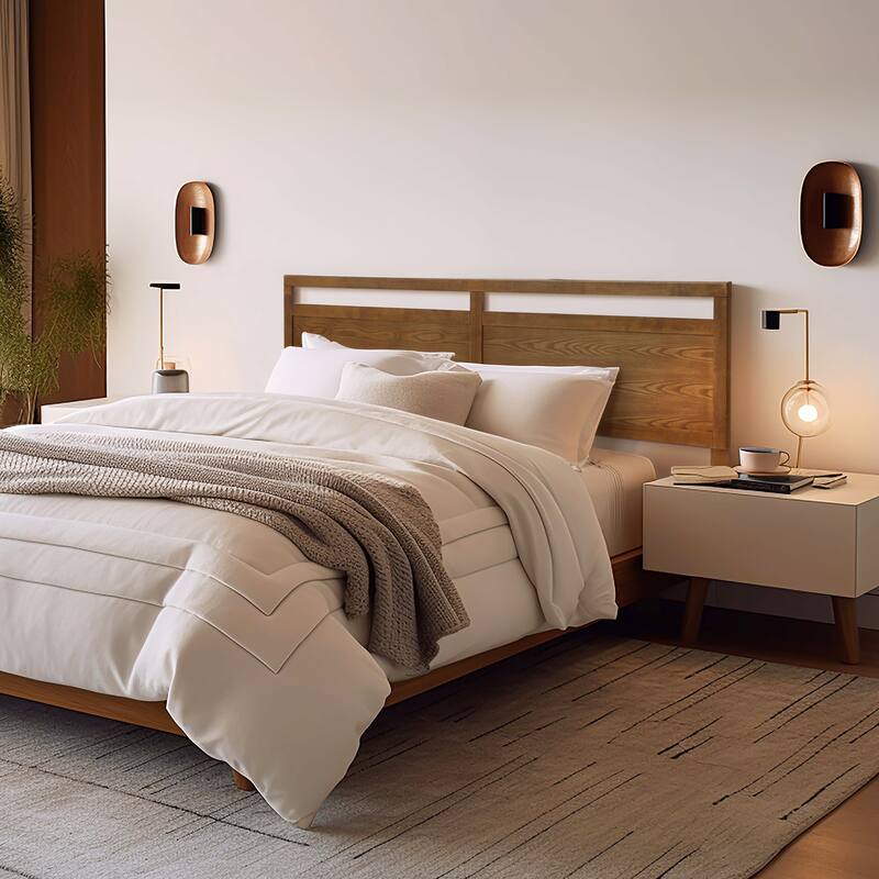 Farmhouse Double Panel Wood Headboard, King or Queen